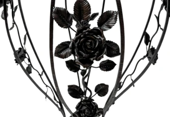 French Art Deco Wrough Iron XL Pedestal with Multi-Colored Marble Top, 1930s